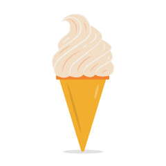 Vector illustration of ice cream on white background. Flat icon.