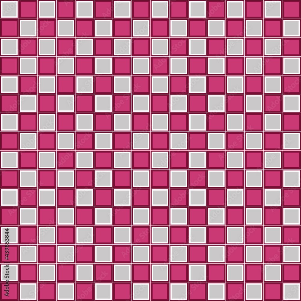 Poster pink 16x16 chessboard. vector checkered squares.