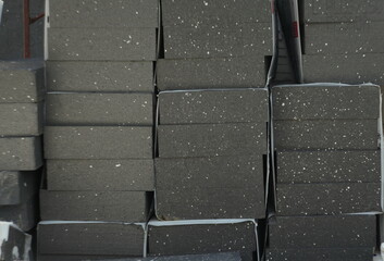 Gray blocks of styrofoam