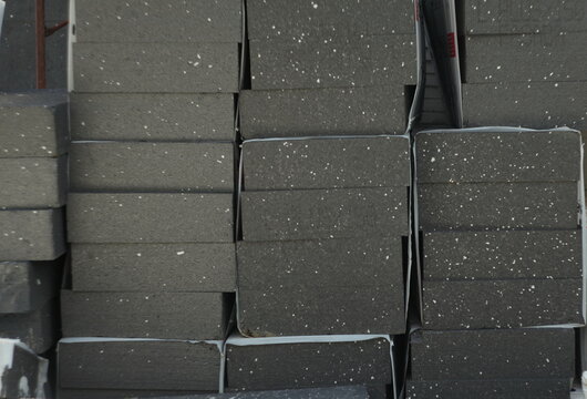 Gray blocks of styrofoam