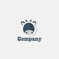 Head cow logo design 