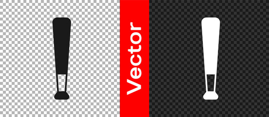 Black Baseball bat icon isolated on transparent background. Vector