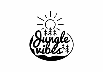 Jungle vibes line art illustration