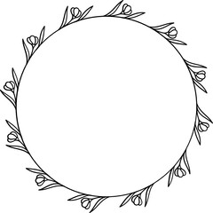 Leaf Branch Wedding Wreath Circle Frame