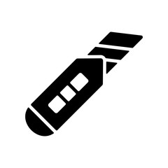 Construction utility knife vector flat glyph icon