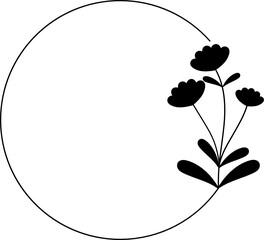 Flower Wreath Circle Frame