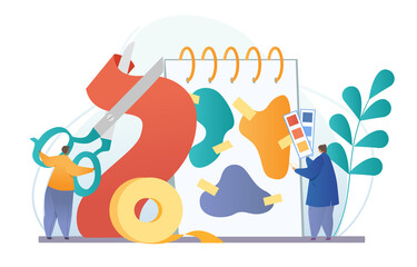 Children painting stitching cutting colored paper