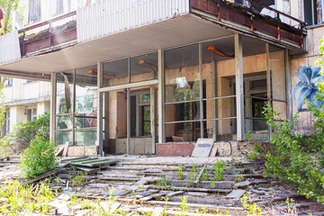 Abandoned buildings in the radioactive zone of Chernobyl