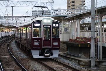 Fototapeta na wymiar 阪急電鉄の電車