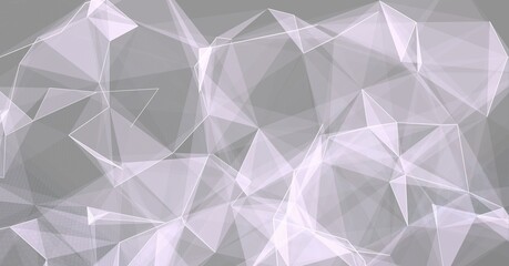 Digitally generated image of grey plexus networks against pink background