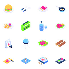 Set of Food Isometric Icons

