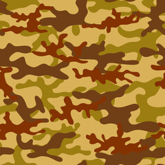 Abstract seamless hunting woodland camouflage. Vector.