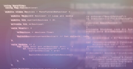 Digitally generated image of binary coding data processing against gradient concept