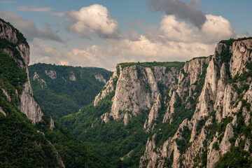 Steep rocky cliffs of Lazar's Canyon / Lazarev kanjon, the deepest and longest canyon in eastern Serbia, near the city of Bor