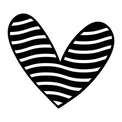 Vector illustration Heart shape icon Hand drawn doodle style