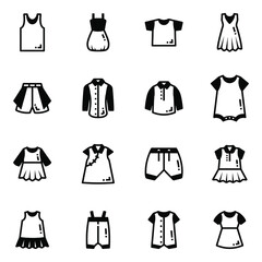 Pack of Garments Glyph Icons 

