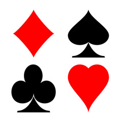 Card suits. Icon illustration isolated on white background. Vector
