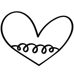 Vector illustration Heart shape icon Hand drawn doodle style
