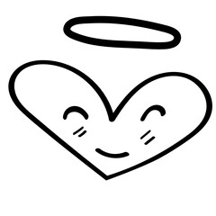 Vector illustration Heart shape icon Hand drawn doodle style