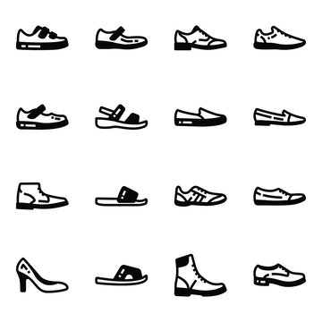 Pack of Sandals Glyph Icons 


