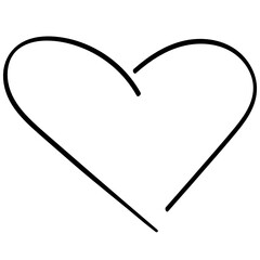 Vector illustration Heart shape icon Hand drawn doodle style