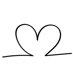 Vector illustration Heart shape icon Hand drawn doodle style