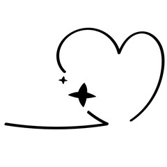 Vector illustration Heart shape icon Hand drawn doodle style