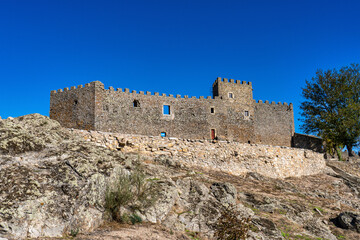 Fototapeta na wymiar The ancient castle of montanchez near Caceres, Extremadura, Spain