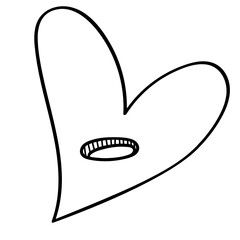 Vector illustration Heart shape icon Hand drawn doodle style