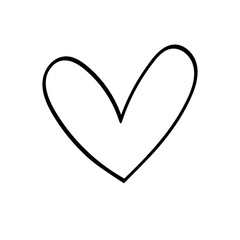 Vector illustration Heart shape icon Hand drawn doodle style