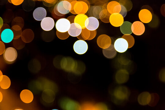 Christmas and street bokeh fairy lights background