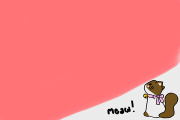 cartoon character pattern on red background