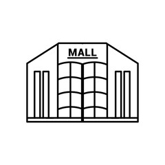 Mall icon vector. Mall store icon. Simple design on white background.