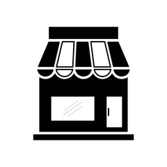 Shop icon vector. Shop store icon symbol illustration. Flat design style on white background.
