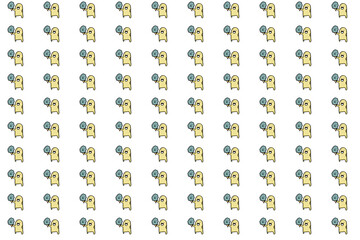 cartoon character pattern on white background