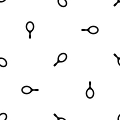 Seamless pattern of repeated black tennis symbols. Elements are evenly spaced and some are rotated. Vector illustration on white background