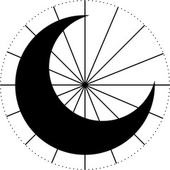 Crescent Boho Moon illustration