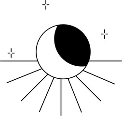 Crescent Boho Moon illustration