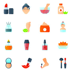 Flat Icons of Salon and Makeup

