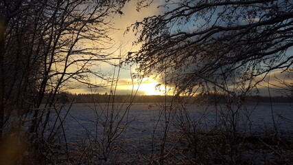 Zimowy zachód słońca