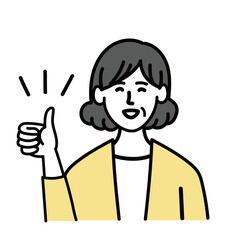 女性　ミドルエイジ 　ベクター ポップ　いいね
