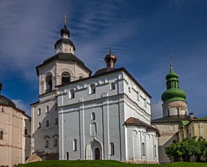 Fototapeta na wymiar Archangel Gabriel church. Kirillo-Belozersky monastery, city of Kirillov, Russia. Years of construction 1531 - 1534