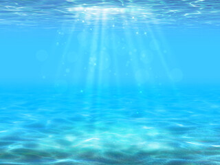 Fototapeta na wymiar 光差し込む水中のイメージ背景