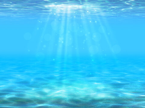 光差し込む水中のイメージ背景