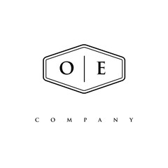 initial OE logo design vector