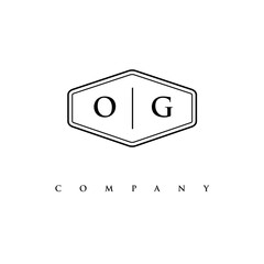 initial OG logo design vector