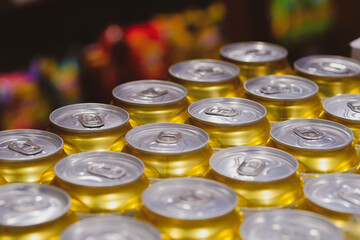 view of beer cans