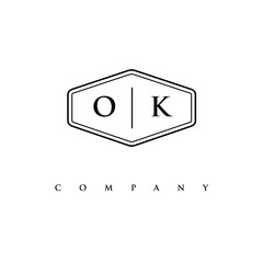 initial OK logo design vector