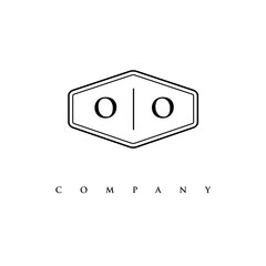 initial OO logo design vector