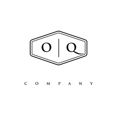 initial OQ logo design vector